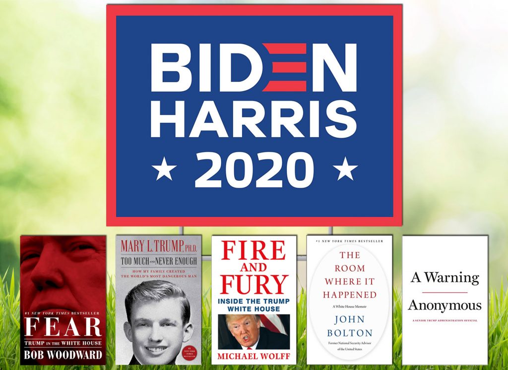 Joe Biden Yard Sign with Trump Books
